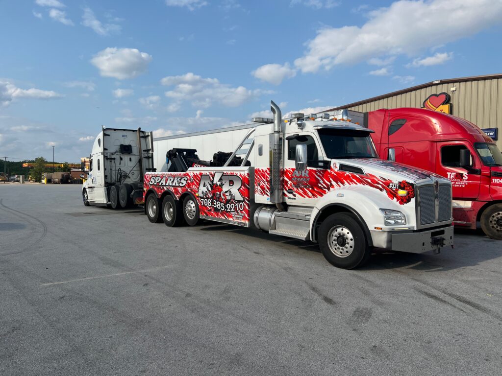 roadside assistance services, trucks, chicago, alsip, ar sparks heavy towing inc